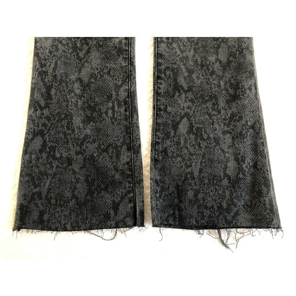 Frame Le Crop Mini Boot Black Tonal Python Jeans - Picture 10 of 11